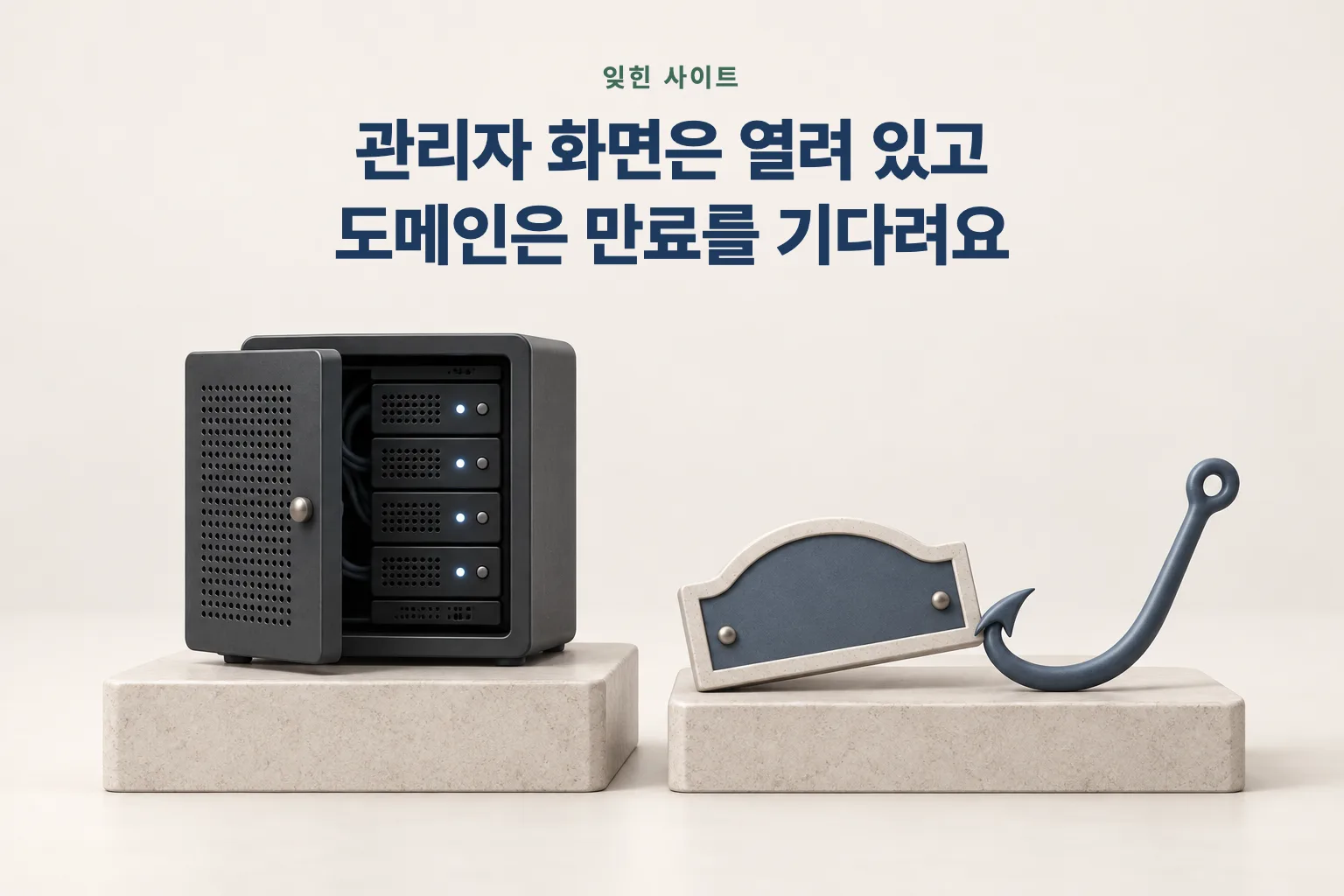 잊힌 사이트 — 관리자 화면은 열려 있고 도메인은 만료를 기다려요