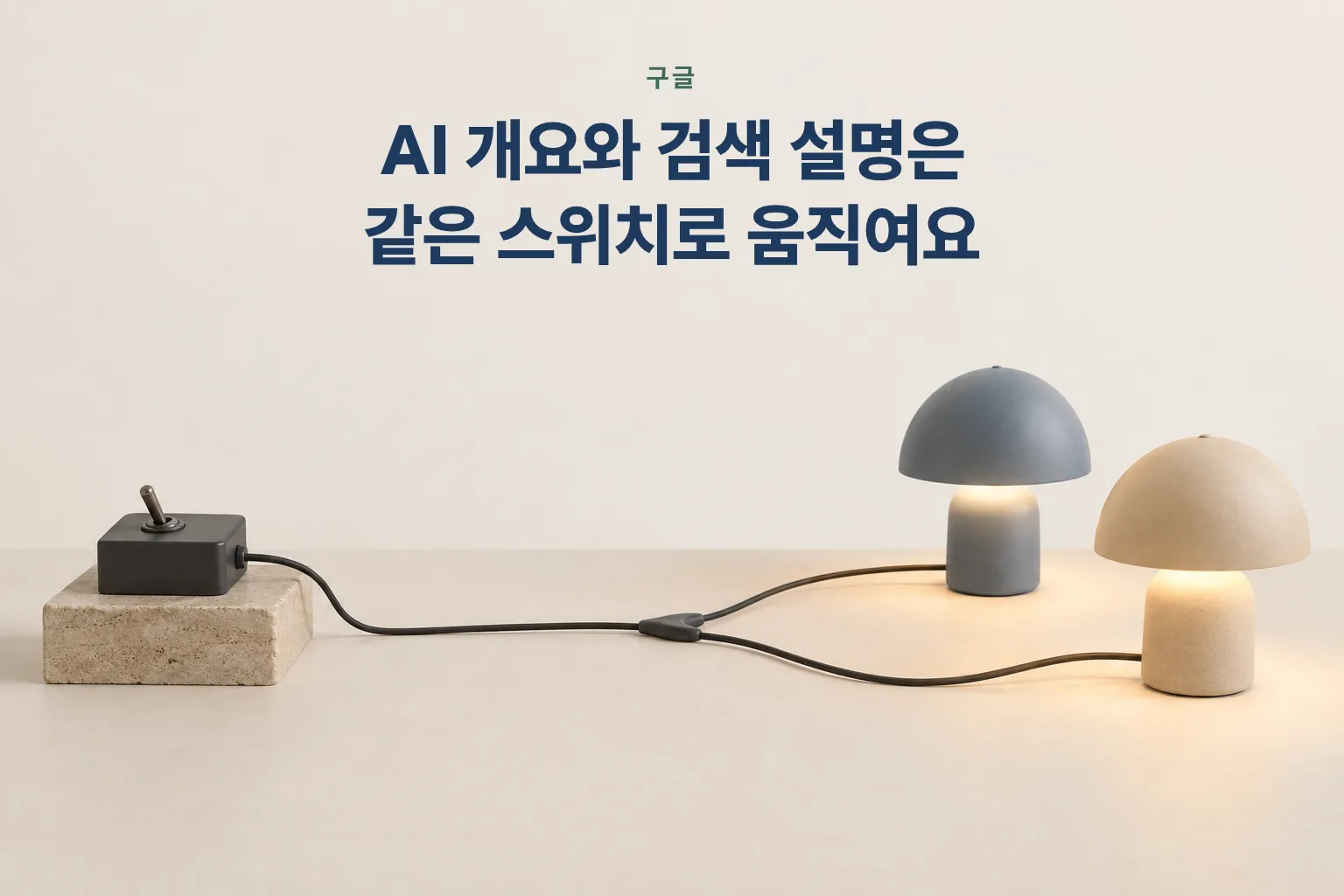스위치 하나에 이어진 두 전등 — 구글에서는 AI 개요와 검색 결과 설명 문구가 같은 설정으로 움직인다
